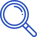 Magnifying glass icon representing SearchReady's built-in searchability and SEO-focused website design for local business growth